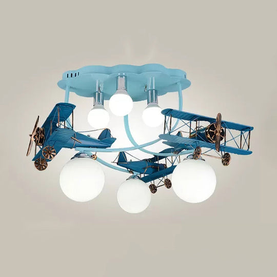 Modern Globe Flush Ceiling Light for Child's Bedroom