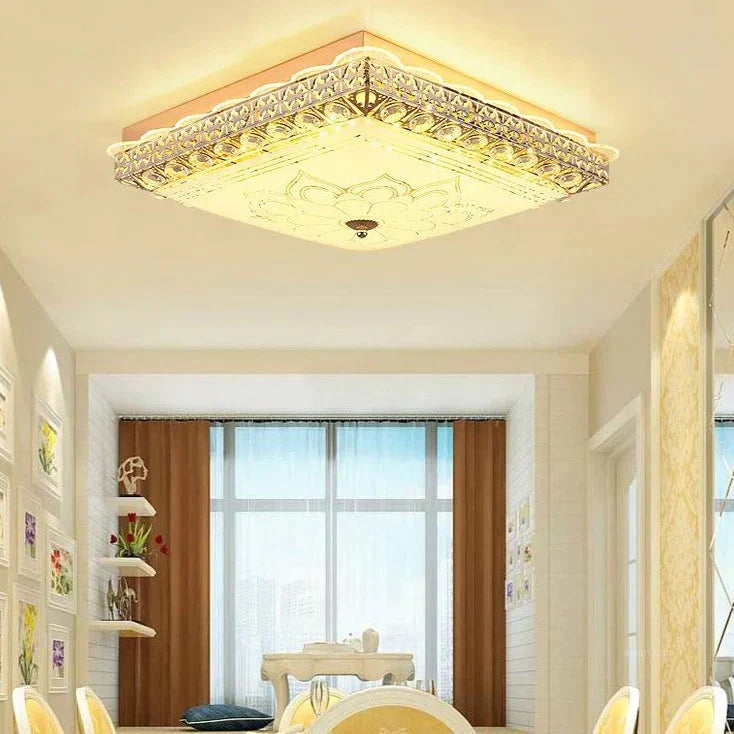 European Creative Square Master Bedroom Lamp Atmospheric Led Ceiling Lamps