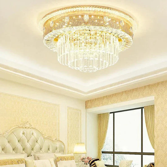 Plafonnier rond romantique en cristal pour chambre principale et salon