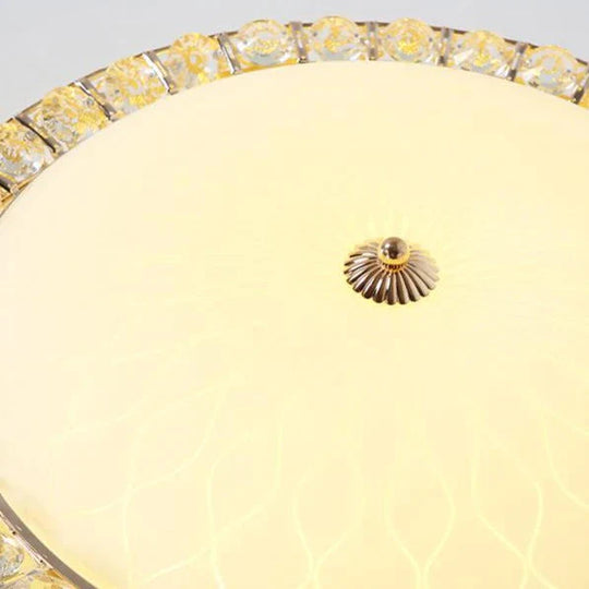 Lampe de plafond LED ronde en cristal européenne pour salon et chambre à coucher