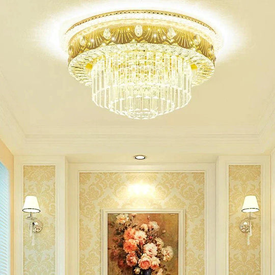 Plafonnier rond romantique en cristal pour chambre principale et salon