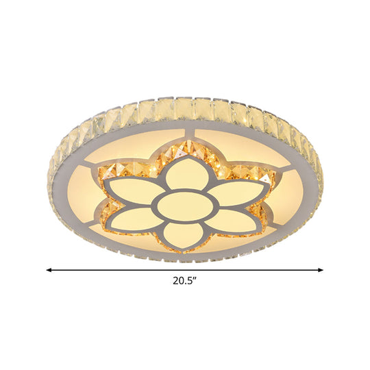 Plafonnier LED moderne à encastrer avec design en cristal transparent pour chambre à coucher