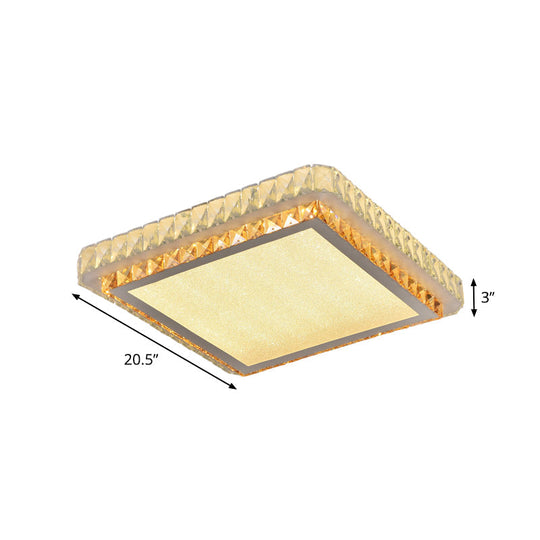 Simple Clear Crystal Square LED Flush Light Ceiling Fixture for Bedrooms"
or
"Clear Crystal Square LED Ceiling Light for Simple Bedroom Decor