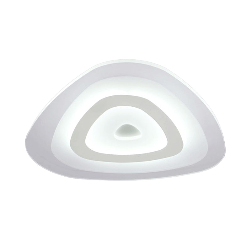 Plafonnier LED blanc moderne - Plafonnier fin en acrylique à couches triangulaires (16,5"/20,5"/24,5" de large), idéal pour la chambre à coucher