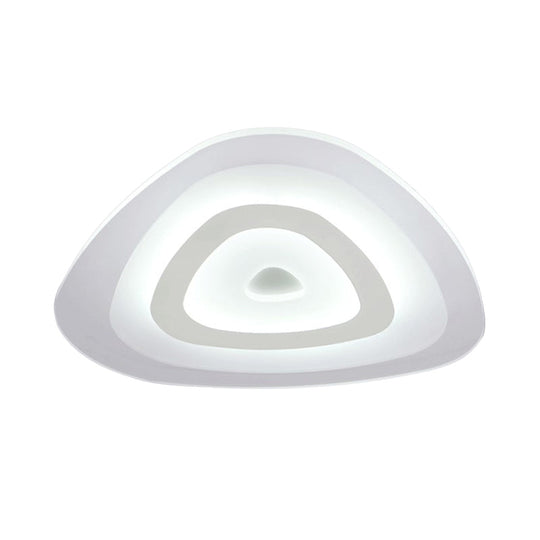 Plafonnier LED blanc moderne - Plafonnier fin en acrylique à couches triangulaires (16,5"/20,5"/24,5" de large), idéal pour la chambre à coucher