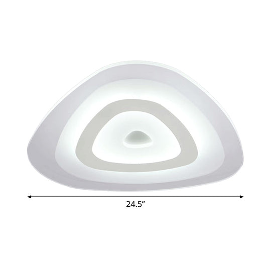 Plafonnier LED blanc moderne - Plafonnier fin en acrylique à couches triangulaires (16,5"/20,5"/24,5" de large), idéal pour la chambre à coucher