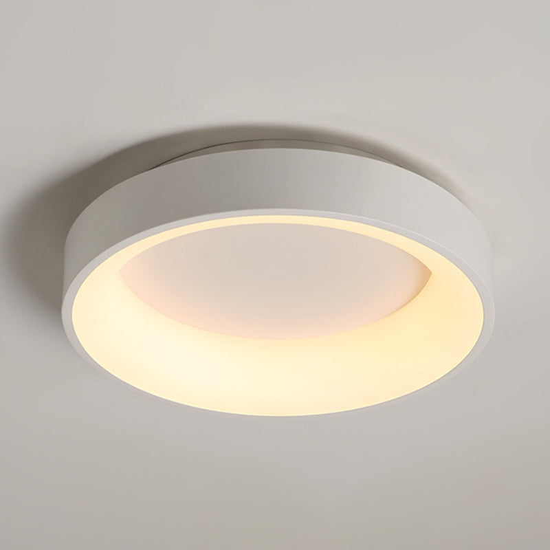 Simple Acrylic Round Flush Mount LED Ceiling Fixture, 16/19.5 Inch, White/Grey, Hollow Design, Warm/White Light