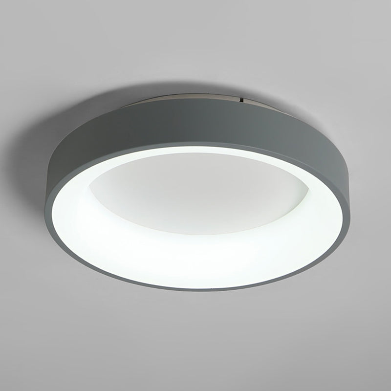 Simple Acrylic Round Flush Mount LED Ceiling Fixture, 16/19.5 Inch, White/Grey, Hollow Design, Warm/White Light
