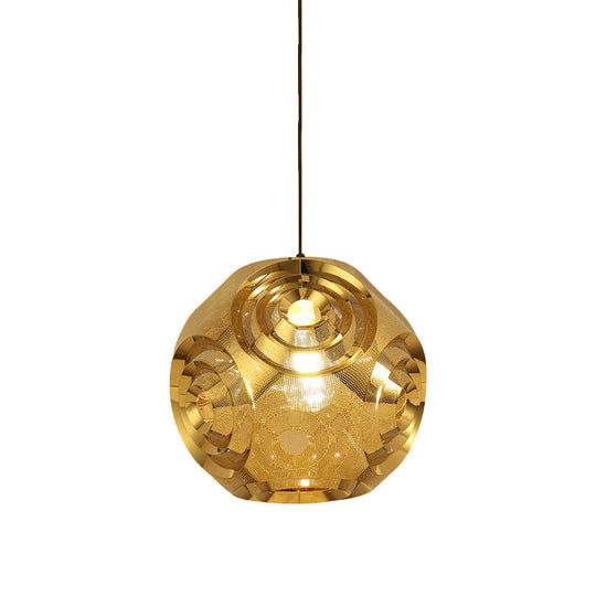 Sleek Stainless Steel Sphere Pendant Lamp Colonial 1-Head Suspension Light (11/15 W) In
