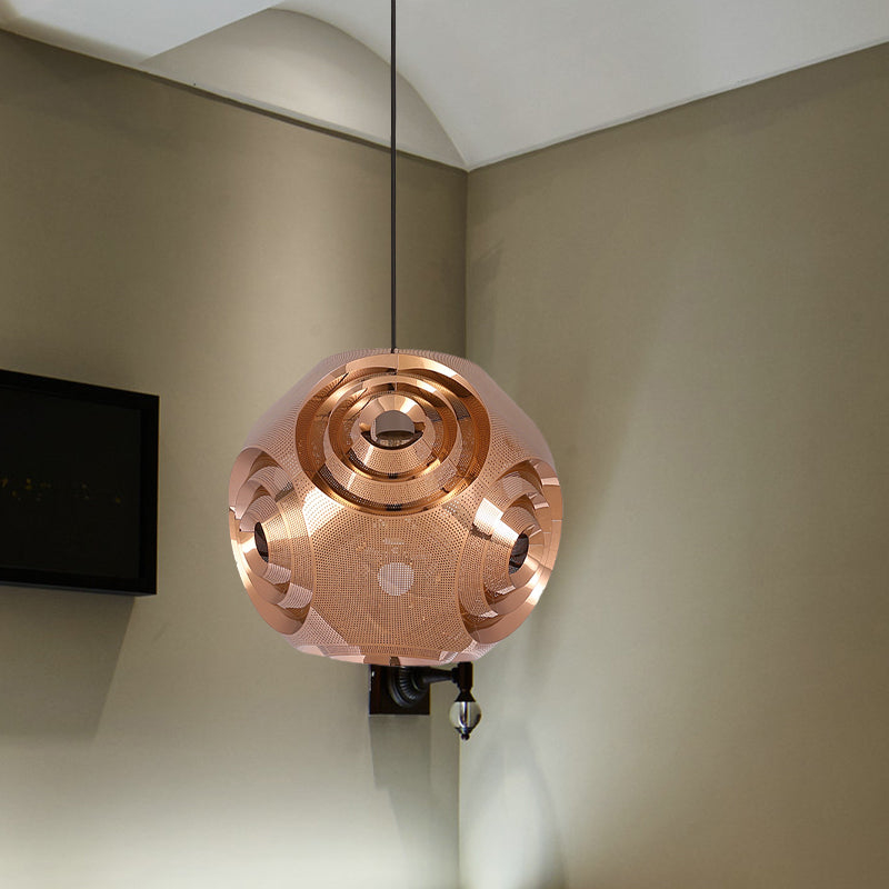 Sleek Stainless Steel Sphere Pendant Lamp Colonial 1-Head Suspension Light (11/15 W) In