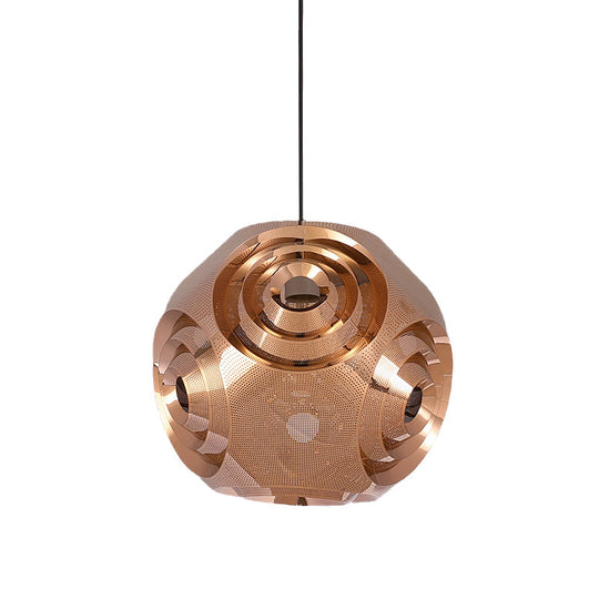 Sleek Stainless Steel Sphere Pendant Lamp Colonial 1-Head Suspension Light (11/15 W) In