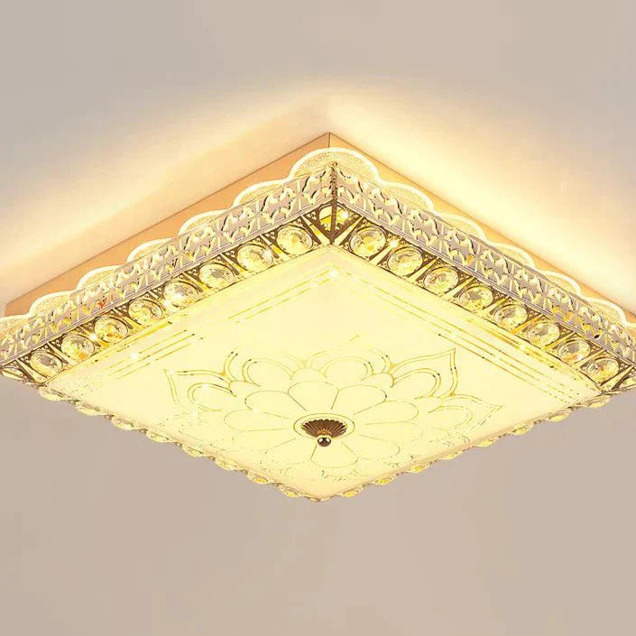 European Creative Square Master Bedroom Lamp Atmospheric Led Ceiling Lamps