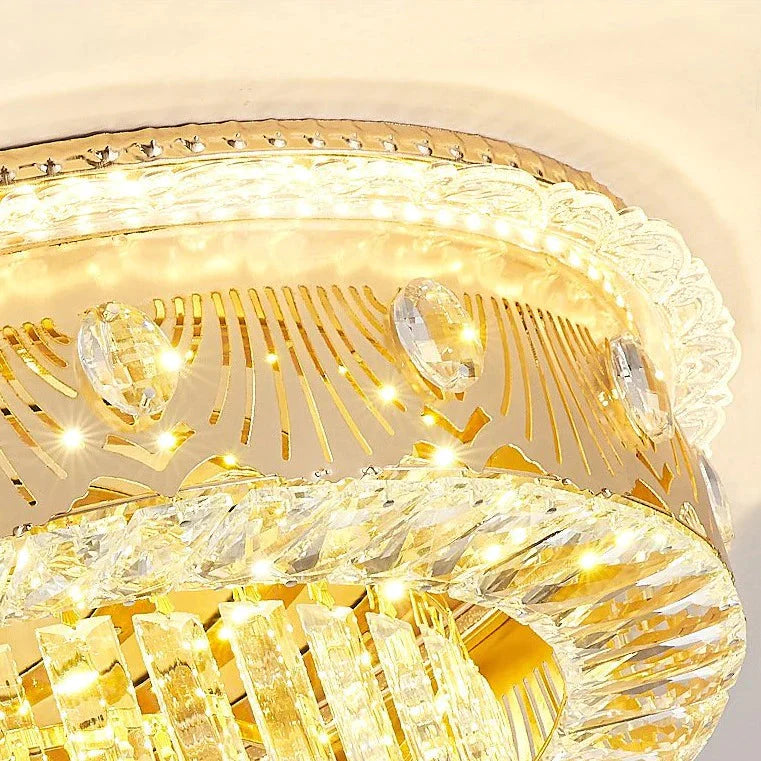 Plafonnier rond romantique en cristal pour chambre principale et salon