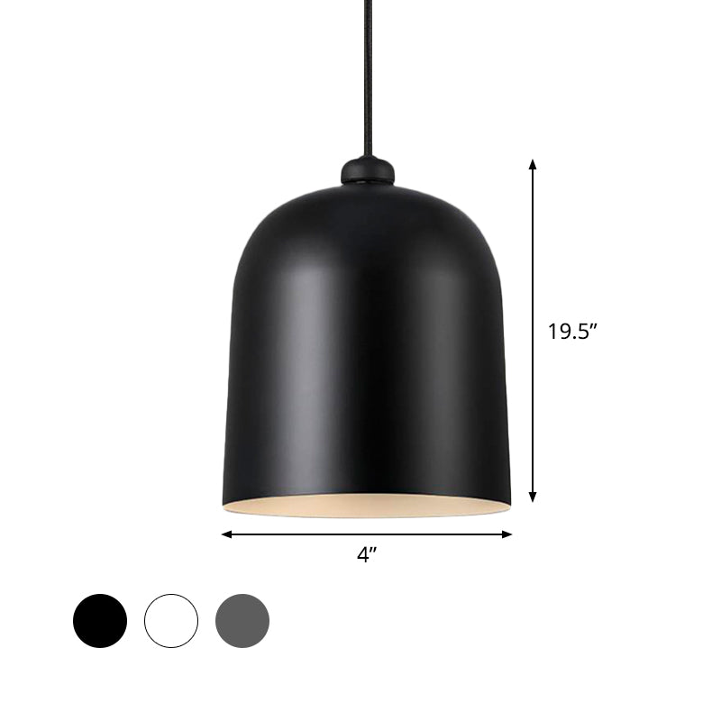 Lampe à suspension Nordic Dome - Noir/Blanc/Gris, mobile et en métal - Parfait pour l'éclairage de la salle à manger