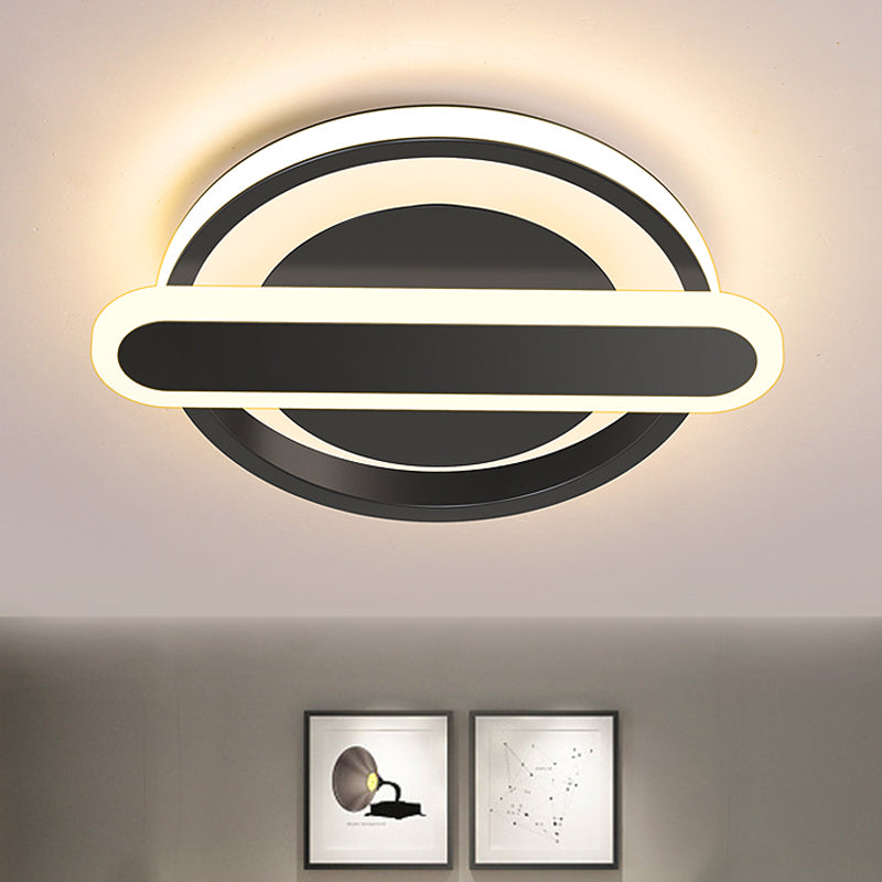 Modern Metal Black/White/Gold LED Ceiling Flushmount for Corridor - Small Circle & Oval Design