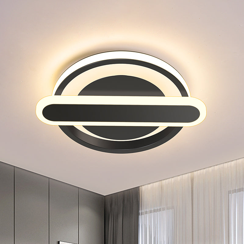 Modern Metal Black/White/Gold LED Ceiling Flushmount for Corridor - Small Circle & Oval Design