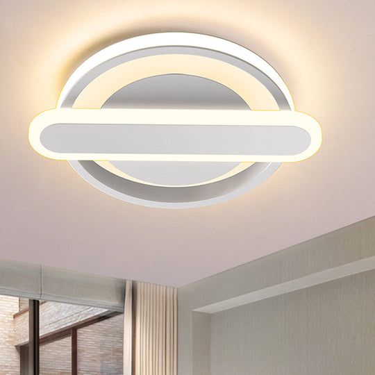 Modern Metal Black/White/Gold LED Ceiling Flushmount for Corridor - Small Circle & Oval Design