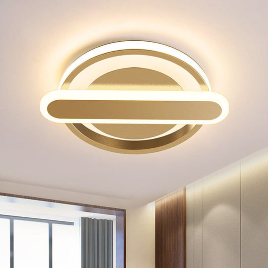 Modern Metal Black/White/Gold LED Ceiling Flushmount for Corridor - Small Circle & Oval Design