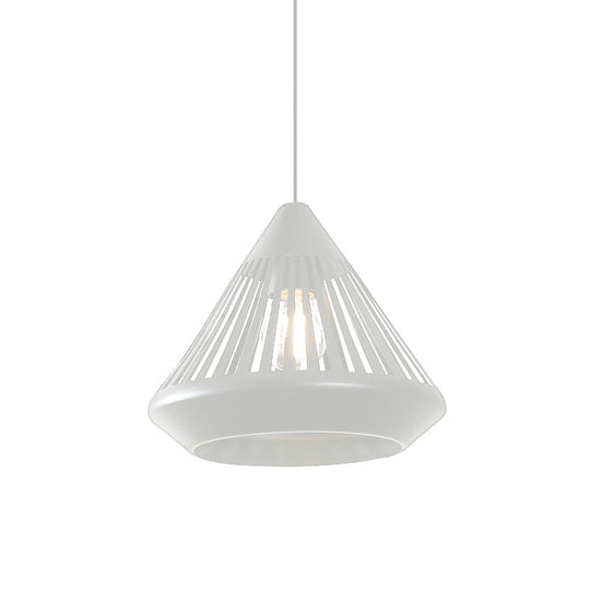 Vintage Black/White Diamond Cage Bistro Pendant Light Kit - Single Iron Hanging Fixture