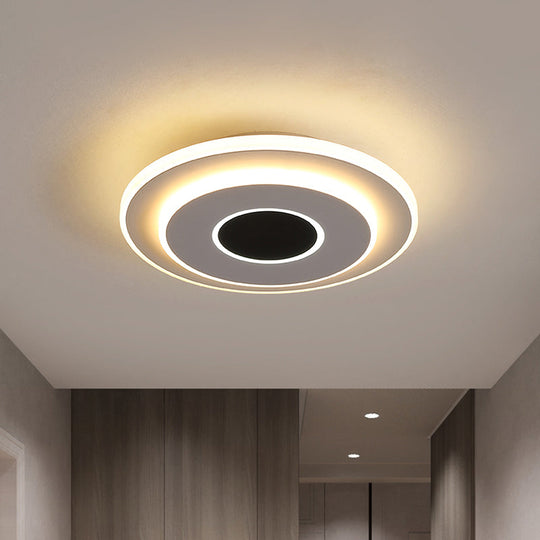 Nordic Mini Thin Flushmount Acrylic LED Ceiling Light - Warm/White, Black-White