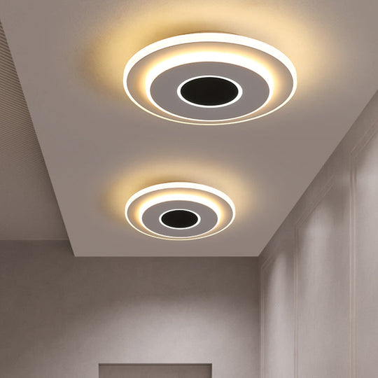 Nordic Mini Thin Flushmount Acrylic LED Ceiling Light - Warm/White, Black-White