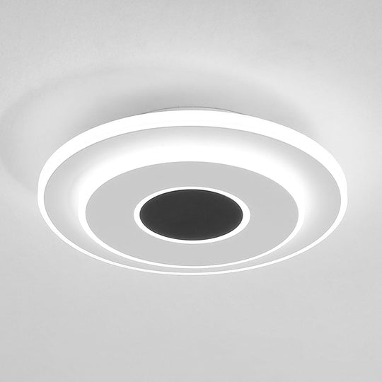 Nordic Mini Thin Flushmount Acrylic LED Ceiling Light - Warm/White, Black-White