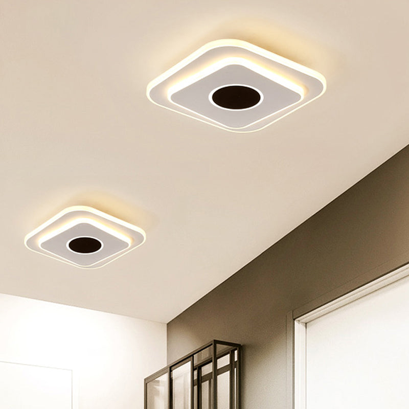 Nordic Mini Thin Flushmount Acrylic LED Ceiling Light - Warm/White, Black-White