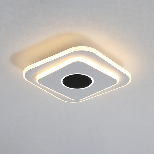Nordic Mini Thin Flushmount Acrylic LED Ceiling Light - Warm/White, Black-White