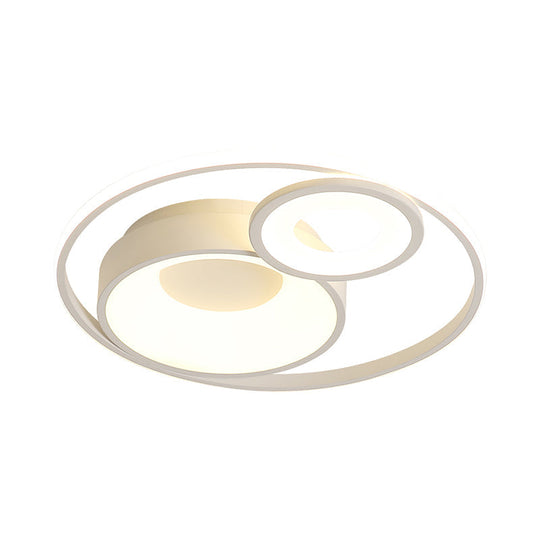 Metallic Nordic Led Flush Mount Ceiling Light - 3 Circles 16/19.5 Wide Warm/White (Black/White)