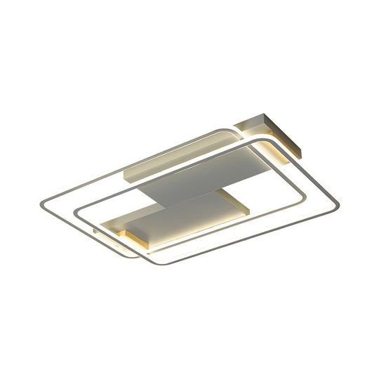 Contemporary Grey Led Flush Mount Aluminum Ceiling Lamp - Warm/White Light