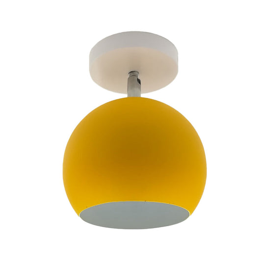 Adjustable Half Sphere Flush Mount Macaron Aluminum Lighting Fixture - Small | 1 Bulb | Yellow/Pink/Grey
