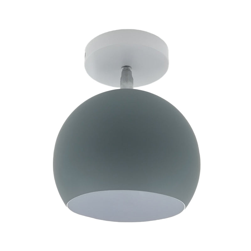 Adjustable Half Sphere Flush Mount Macaron Aluminum Lighting Fixture - Small | 1 Bulb | Yellow/Pink/Grey