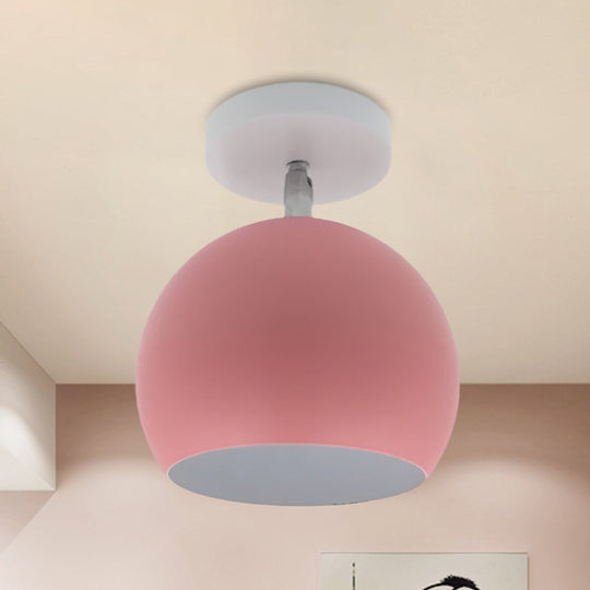 Adjustable Half Sphere Flush Mount Macaron Aluminum Lighting Fixture - Small | 1 Bulb