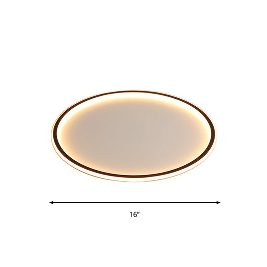 Ultrathin Flush Mount LED Ceiling Lamp in Black - Simple, Acrylic Design for Living Room - 16"/19.5"/23.5" Width