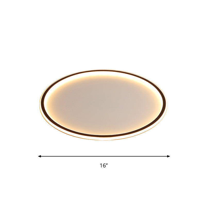 Ultrathin Flush Mount Led Ceiling Lamp In Black - Simple Acrylic Design For Living Room 16/19.5/23.5