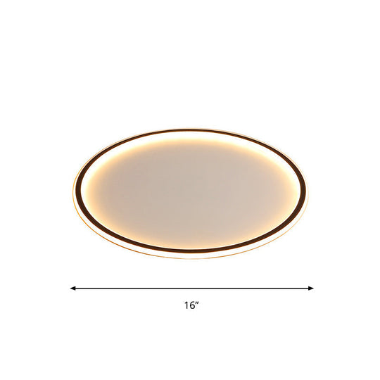 Ultrathin Flush Mount Led Ceiling Lamp In Black - Simple Acrylic Design For Living Room 16/19.5/23.5