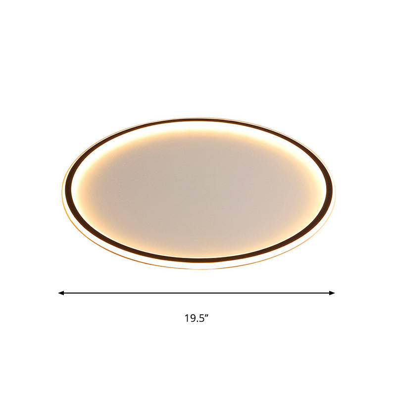 Ultrathin Flush Mount LED Ceiling Lamp in Black - Simple, Acrylic Design for Living Room - 16"/19.5"/23.5" Width