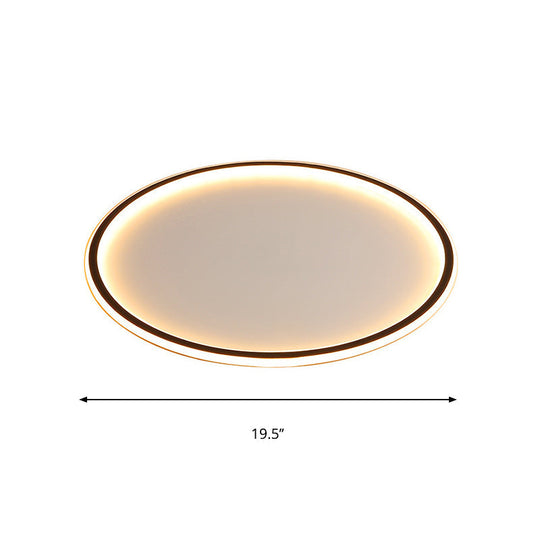 Ultrathin Flush Mount LED Ceiling Lamp in Black - Simple, Acrylic Design for Living Room - 16"/19.5"/23.5" Width