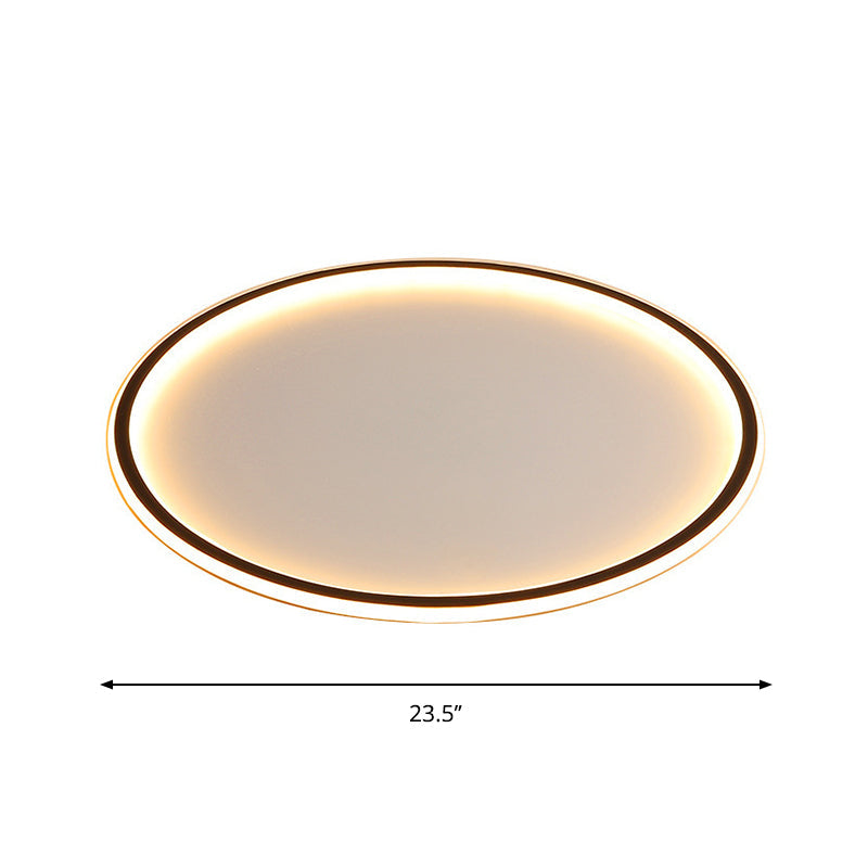 Ultrathin Flush Mount LED Ceiling Lamp in Black - Simple, Acrylic Design for Living Room - 16"/19.5"/23.5" Width
