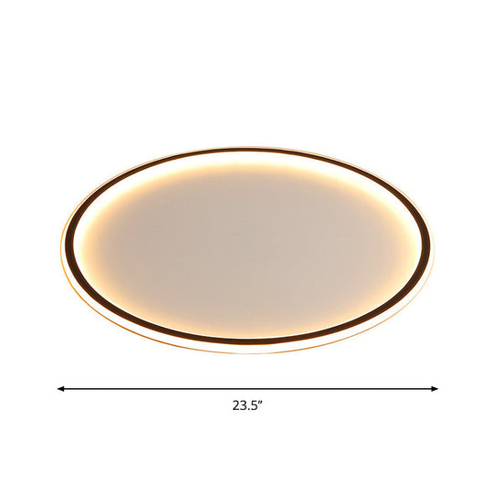 Ultrathin Flush Mount LED Ceiling Lamp in Black - Simple, Acrylic Design for Living Room - 16"/19.5"/23.5" Width