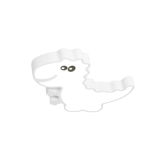 Dinosaur Flush Mount Light for Kids - Iron White/Pink/Green LED Ceiling Fixture for Children's Bedroom