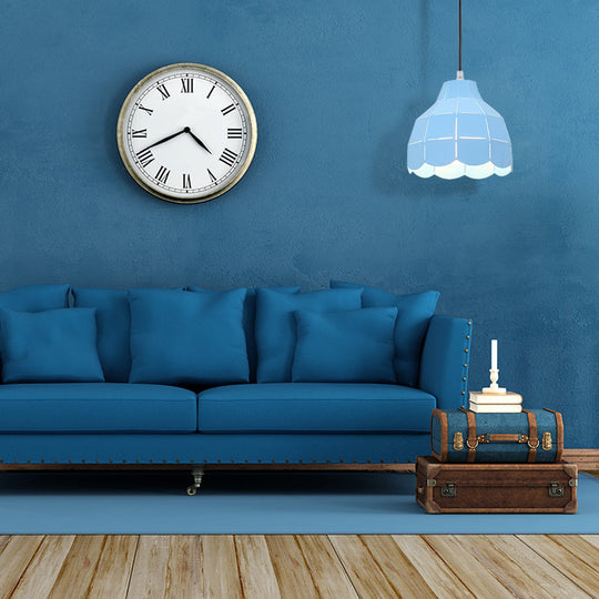 Modern Nordic Metal Pendant Light - Black/Gray/White/Yellow/Blue 1 Foldable Dining Room Hanging Lamp