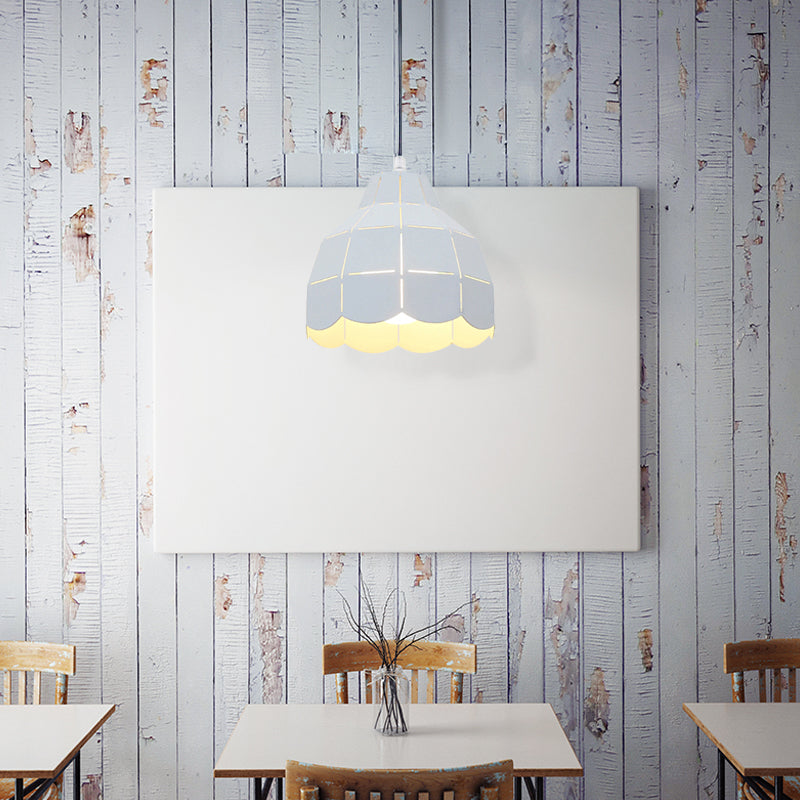 Modern Nordic Metal Pendant Light - Black/Gray/White/Yellow/Blue - Folded Design - 1 Light - Dining Room Hanging Lamp