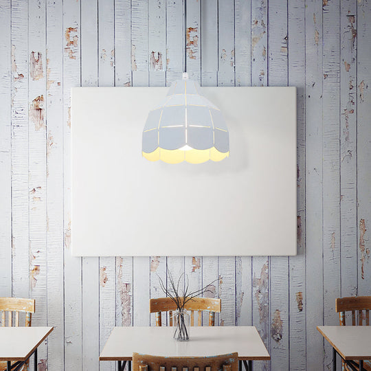 Modern Nordic Metal Pendant Light - Black/Gray/White/Yellow/Blue - Folded Design - 1 Light - Dining Room Hanging Lamp