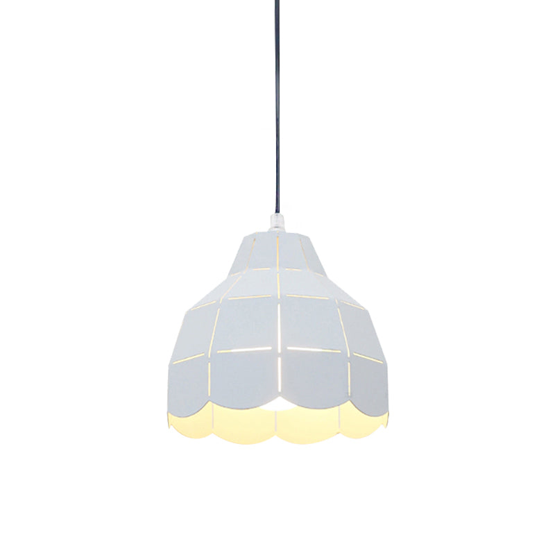 Modern Nordic Metal Pendant Light - Black/Gray/White/Yellow/Blue - Folded Design - 1 Light - Dining Room Hanging Lamp