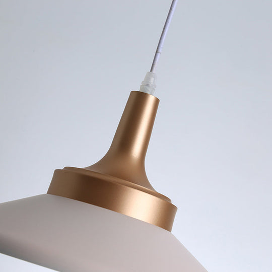 Conic Metal Pendant Lighting - Nordic Style, 1 Light, Black/White, 9.5"/14" Width