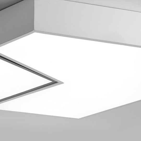 Modern Black And White Hexagon Ceiling Light Acrylic Shade Mount Fixture 11/15/19 Dia - Perfect For