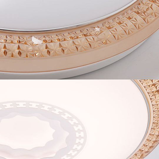 Contemporary LED Drum Flush Mount Lamp - Acrylic Diffuser in White/Pink/Blue - Ideal for Bedroom Ceiling - Warm/White Light - 16"/19.5" Dia