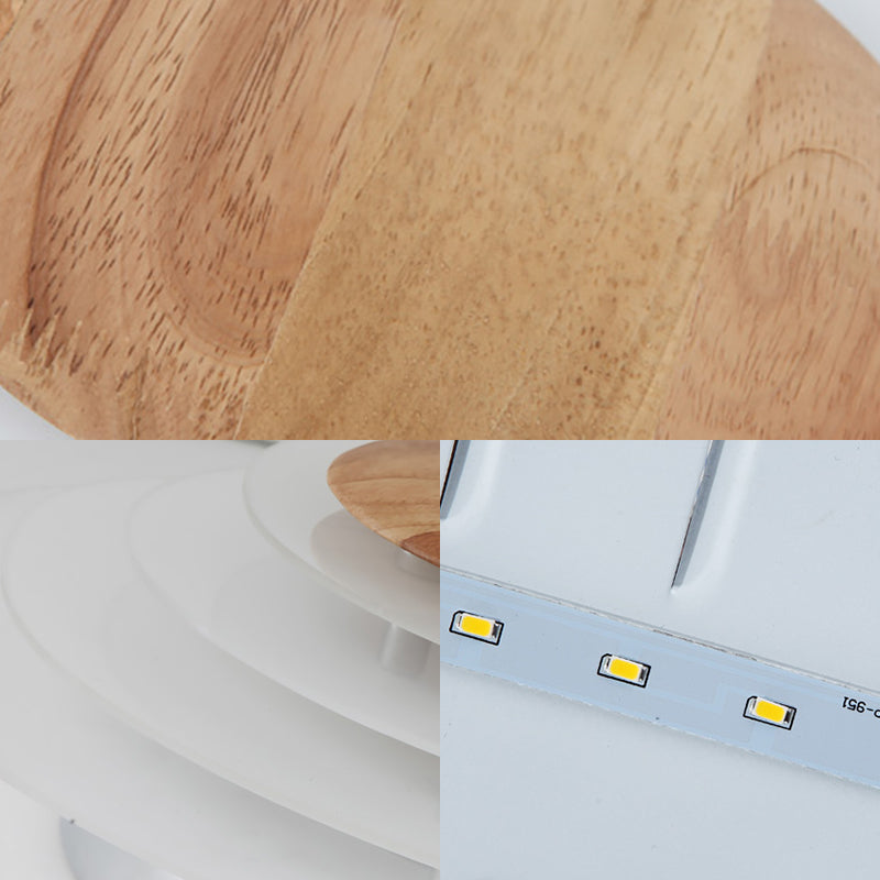 Plafonnier LED en acrylique blanc encastré Nordic Planet pour chambre à coucher en blanc chaud, 18"/23,5" de large