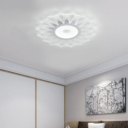 Contemporary Ultra Thin LED Flush Mount Ceiling Light Fixture for Bedroom - Clear Acrylic, 16"/19.5"/23.5" Diameter